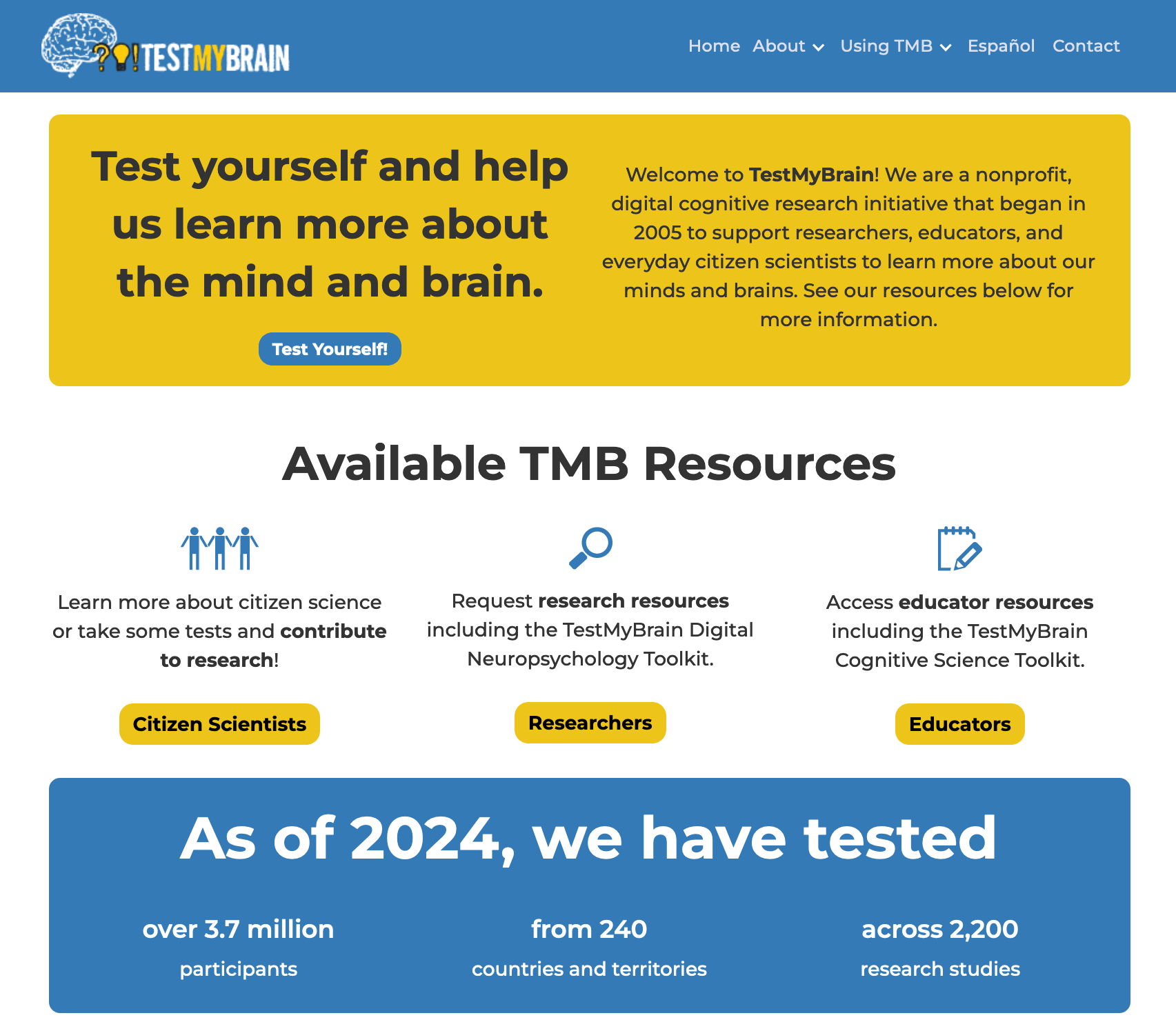 TestMyBrain.org by RNW @ The Many Brains Project